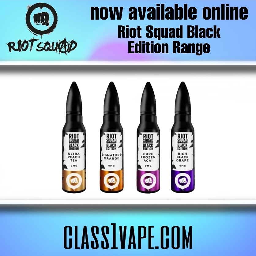 Lets cause a riot!!! 👊👌💯
.
Riot Squad Black Edition Range 0mg 50ml Shortfill .
👊 available online at class1vape.com.
👊 DM for wholesale Enquiries.
#eliquids #ejuices #premiumejuice #ejuicepremium #vapeejuice #ejuice2die4 #vaping #vapingsavedmylife #vapingisthefuture