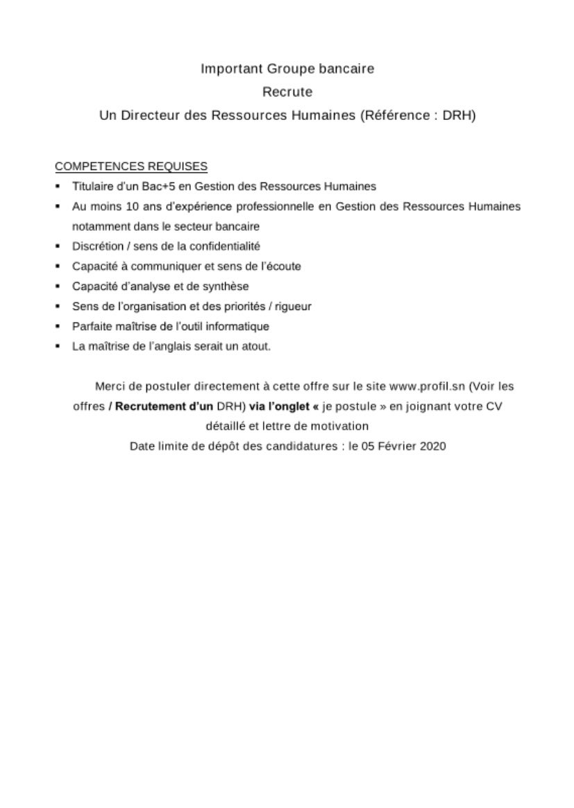 DaboRayana's tweet photo. ⚠️⚠️⚠️ Le cabinet Profil recherche un DRH ⚠️⚠️⚠️
#kebetu #beuguejob #afterpro #drh #senegal #recrutementdakar #jobdakar #emploidakar https://t.co/IJaZLyx7fB