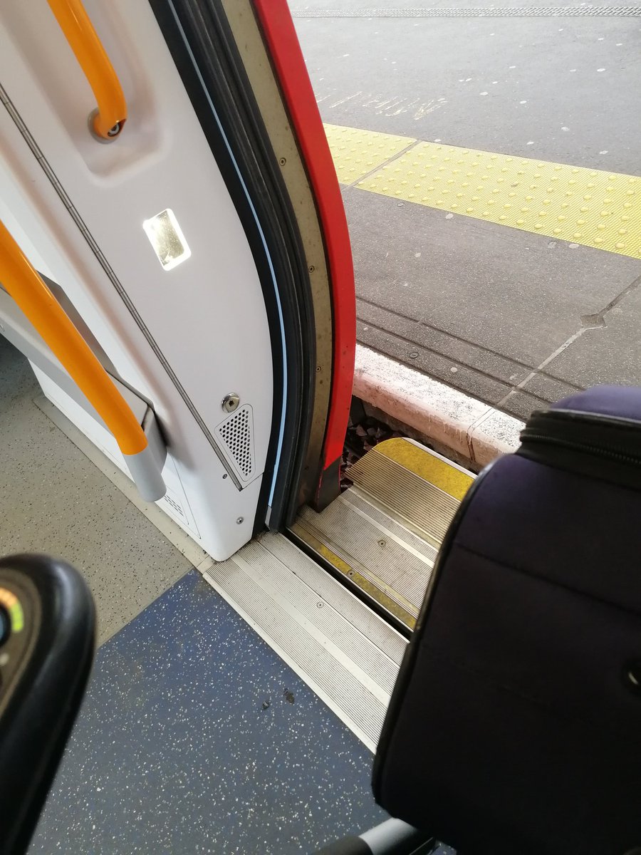 Suitcase blocking train door