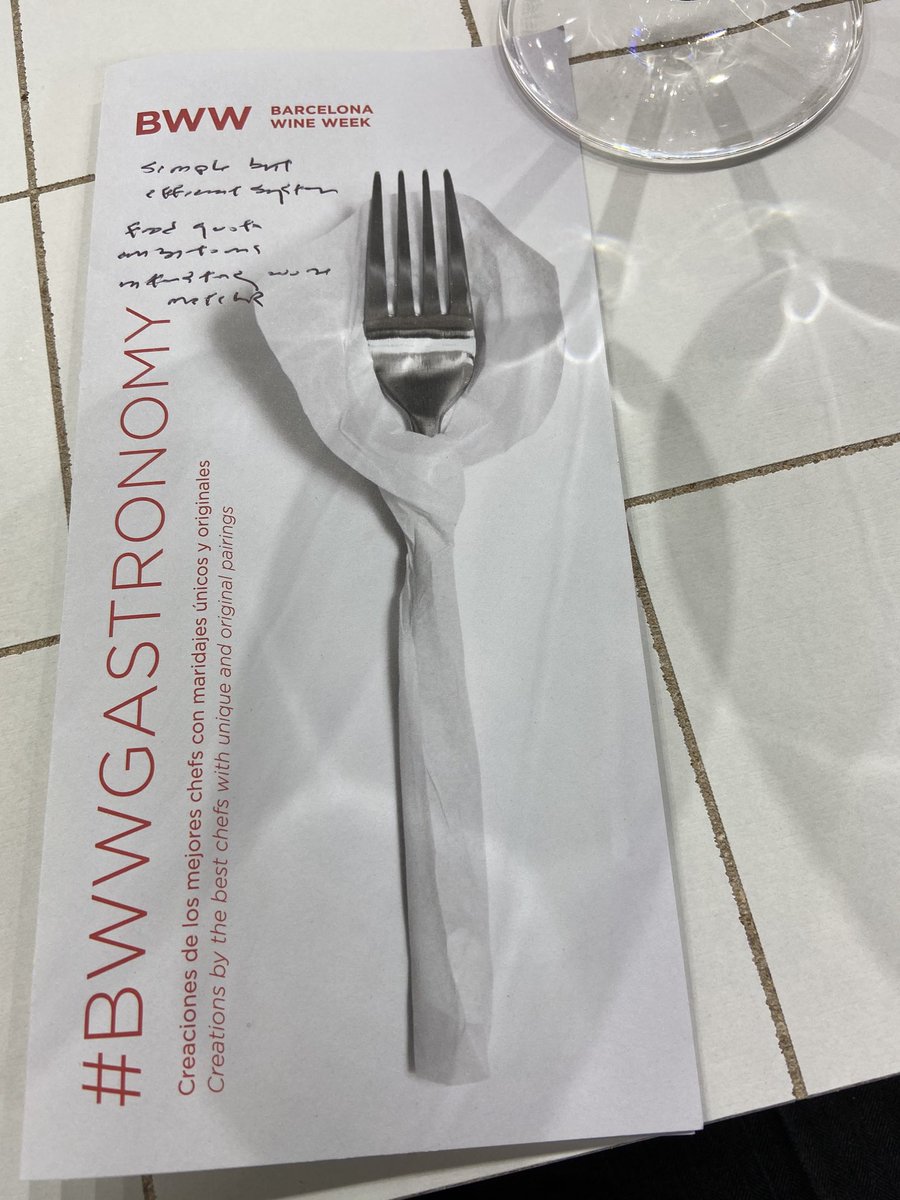 Good concept, smart wine matches. ⁦<a href="/bcnwineweek/">Barcelona Wine Week</a>⁩