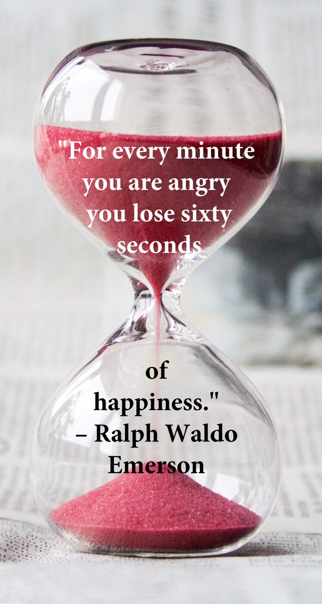 "For every minute you are angry you lose sixty seconds of happiness." –
Ralph Waldo Emerson #MentalHealthMondays