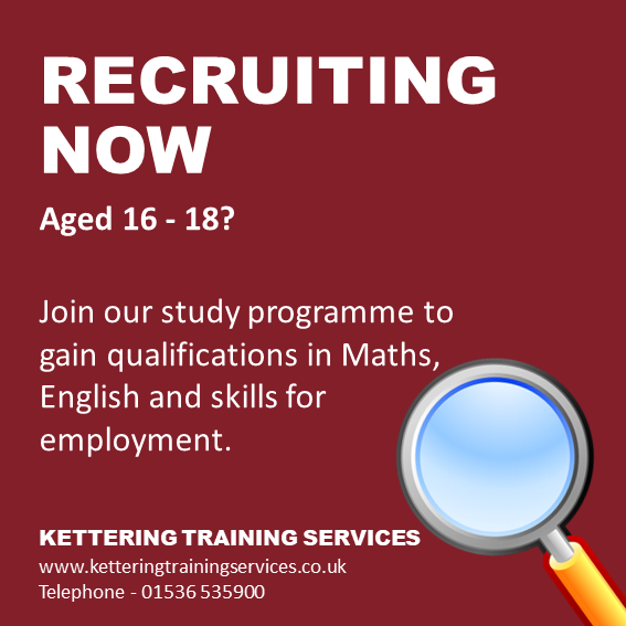 KTServices's tweet photo. We are recruiting NOW. If you are interested in joining our Study Programme in May 2020, contact us by phone: 01536 535900 or email kts@kettering.gov.uk to arrange an informal discussion. https://t.co/6Ad6iuTFY0