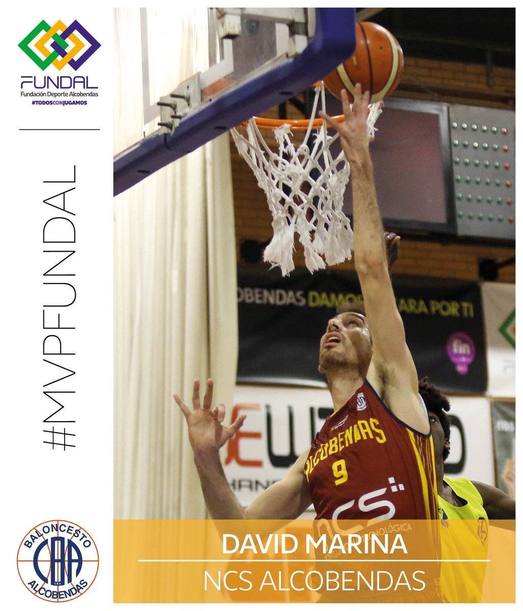 Fundalcobendas's tweet photo. David Marina (22 valoración con 12 puntos y 4 asistencias) pilar importante en la victoria del NCS @cbalcobendas frente al Zentro Basket Madrid por 81-55. #MVPFUNDAL https://t.co/V450cP9XjR