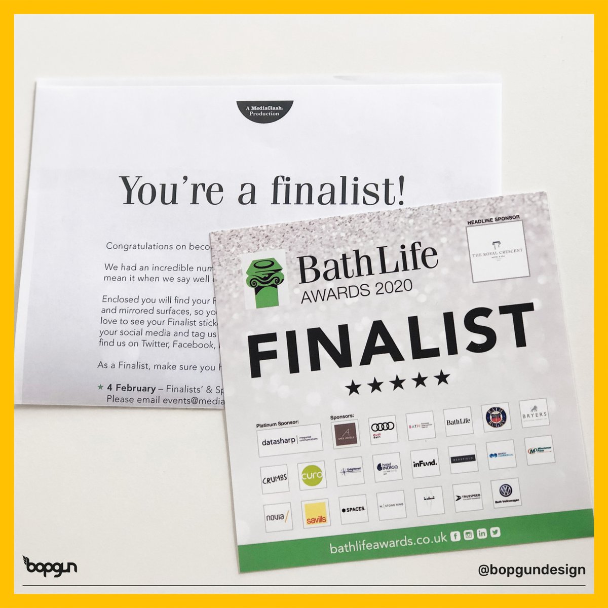 bopgun's tweet photo. Look whats just arrived! ๐คฉ@BathLifeAwards
Looking forward to meeting all the other finalists tomorrow evening.
#bathlifeawards #creativefinalists #bathcreatives #bopgun https://t.co/5RhlU5JChC
