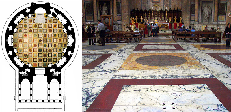 pantheon_roma's tweet photo. a concave floor in the centre and 22 holes contribute to drain all the water that has been falling into #pantheon for almost 2000 years.. https://t.co/jw8zUfgPYs
