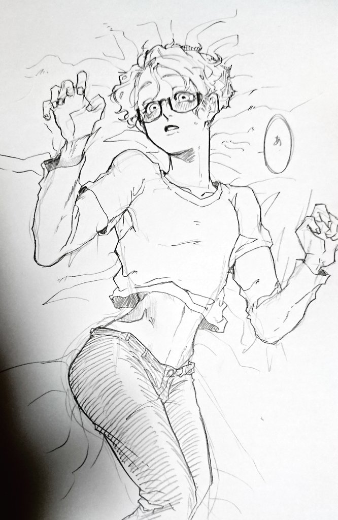 ベッドに倒されうんじ 