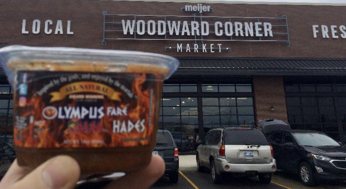 OlympusSalsa's tweet photo. We are excited to announce all varieties of Olympus salsa will be carried at the new Woodward Corner Market, our second Meijer store. We’ll be delivering and demoing this Saturday, come meet Dan our creator and get yourself some yummy local fresh salsa 😋 https://t.co/7yIDZNTGeV