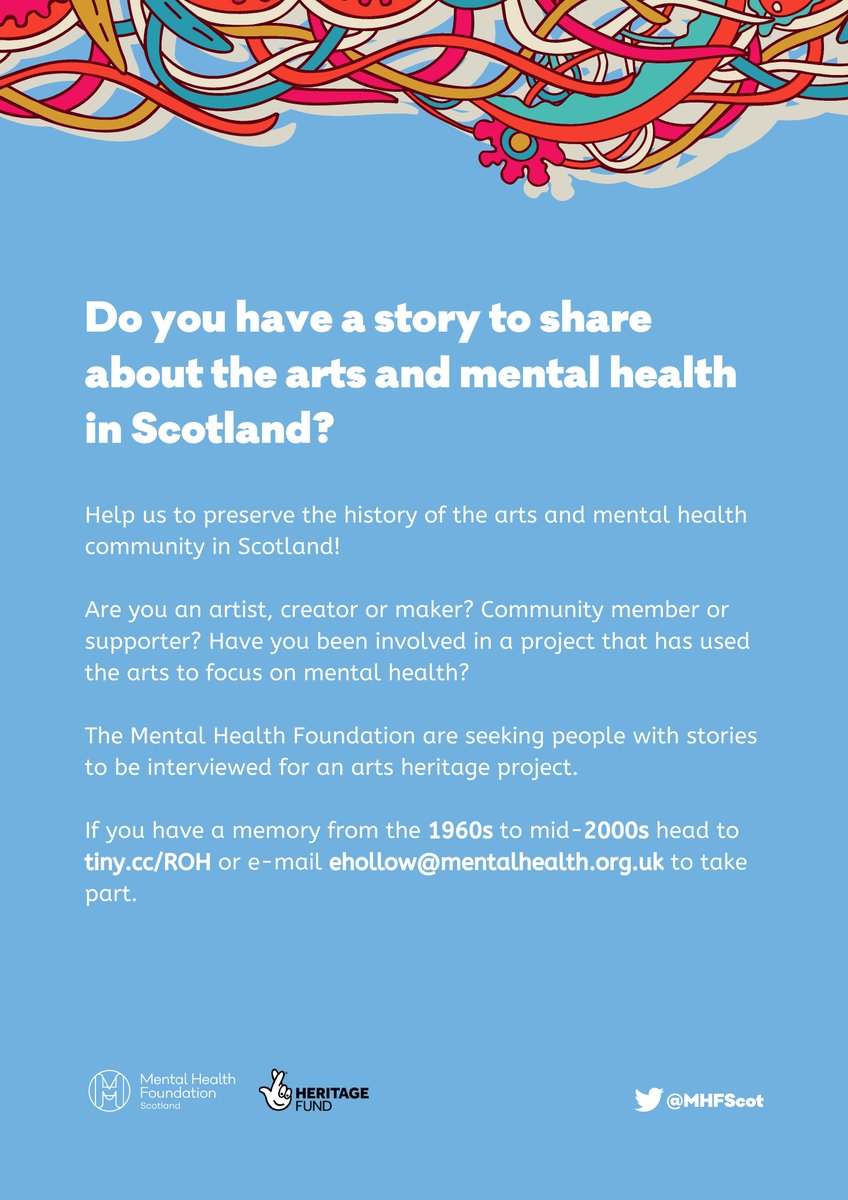 eilidhmh's tweet photo. I want to speak to ARTISTS, MAKERS &amp; COMMUNITY SHAKERS 🤩 - Have you involved mental health in your work? Was it between the 60s to 00s? Get in touch! https://t.co/gYK3Oz30iZ