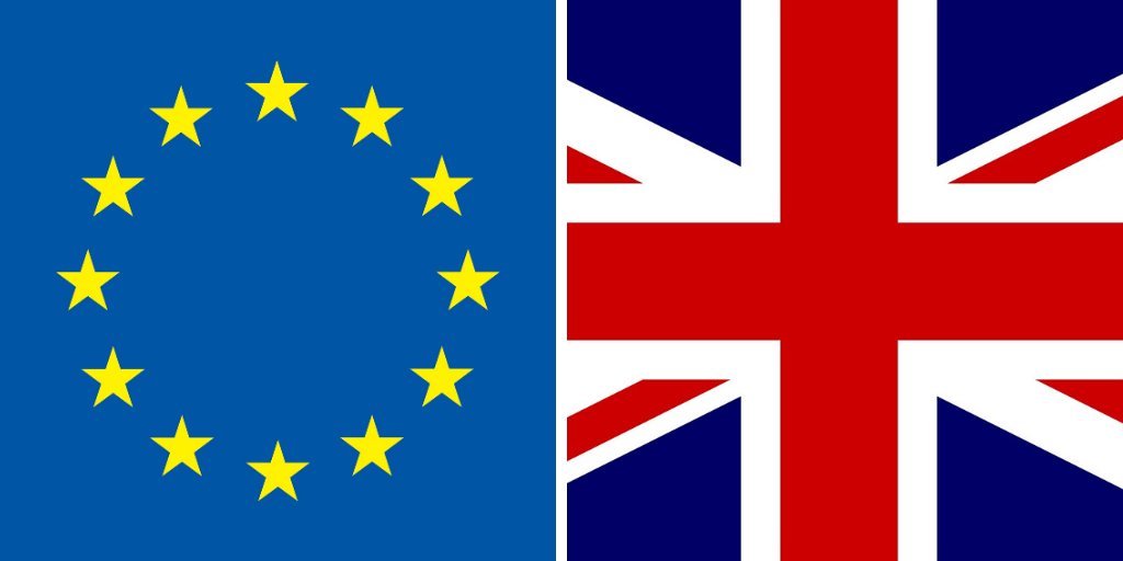 EU and UK flag side by side