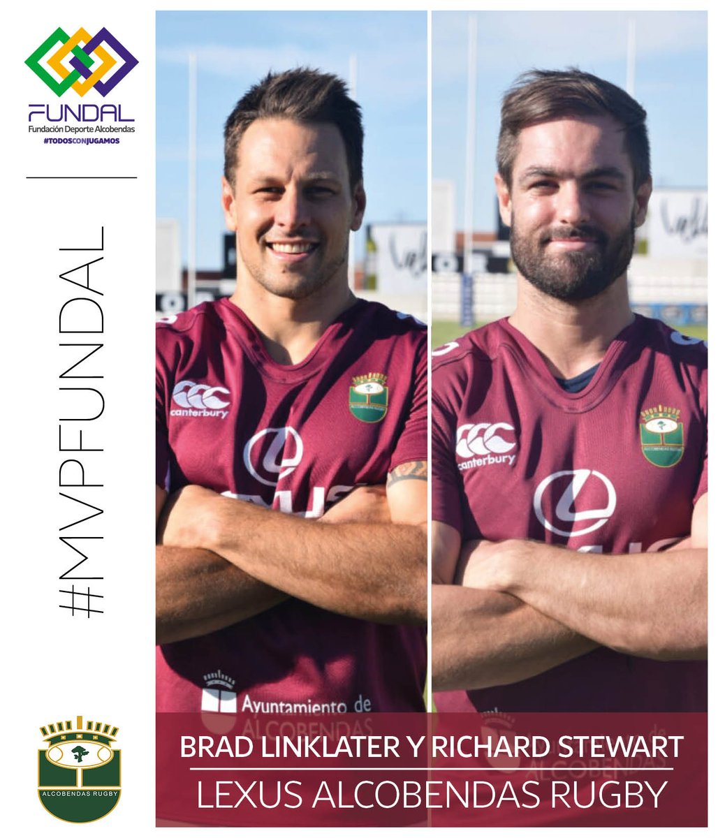 Fundalcobendas's tweet photo. Brad Linklater y Richard Stewart del @AlcobendasRugby fueron titulares con el XV del León en la victoria de España por 12-31 ante la mundialista Rusia. #MVPFUNDAL https://t.co/bXTuGwsAxP