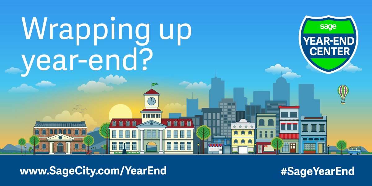 Putting the final touches on your year-end tasks? 🍾Remember #SageYearEnd Center offers quick access to technical articles as well as online discussions with peers, <a href="/SagePartners/">Sage Partners</a>, and pros. #EngageWithSage: #SageCity, #SageKB, #SageU. SageCity.com/YearEnd