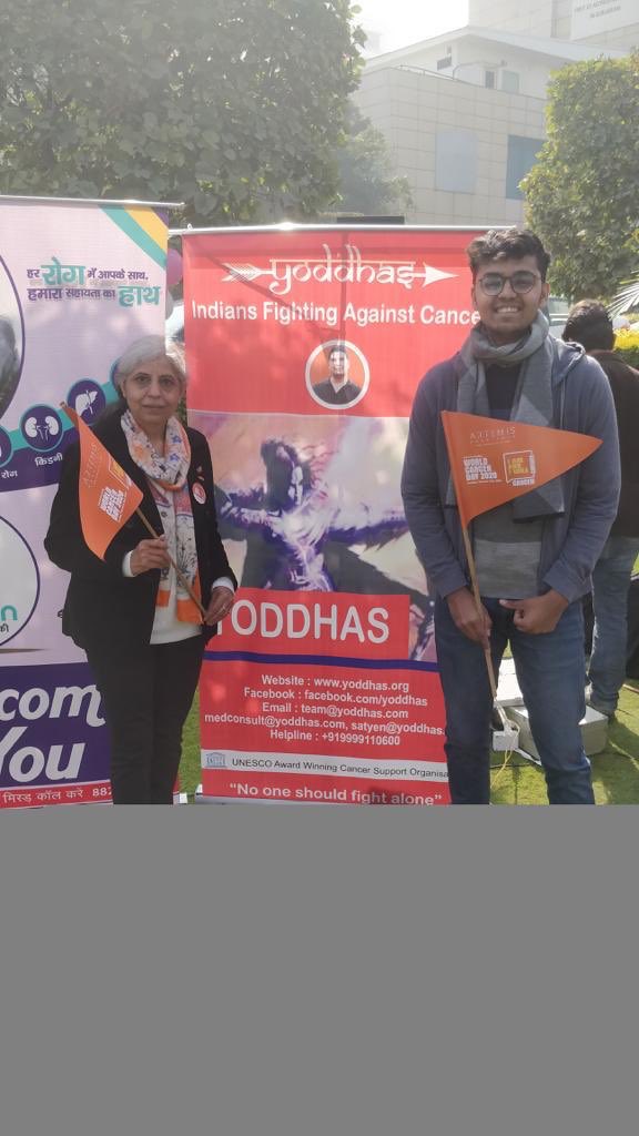teamyoddhas's tweet photo. Yoddhas as Associate Partners at Artemis Hospital Gurgaon at the event on 02 Feb. 
Col Ravi Mandla (Retd) shared the journey of our Founder Mr. Rahul Yadav and Advisor Maj Gen S N Yadav (Retd). The event ended with the Symbolic Walk and Launch of Cancer Awareness Campaign 2020. https://t.co/iCPrl0924z