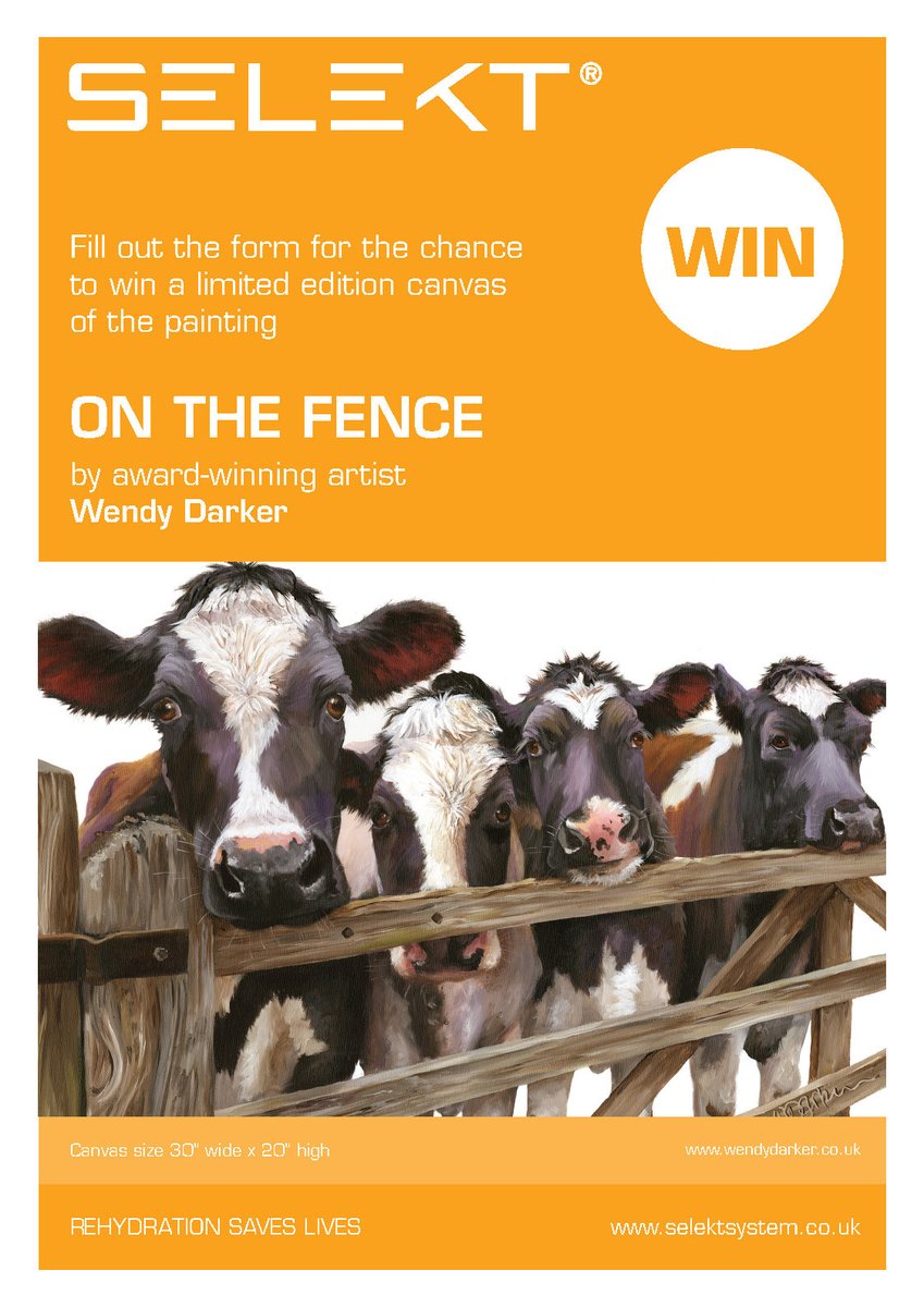 SelektSystem's tweet photo. Excited about @Dairy_TechUK on 5th February. Visit our stand P9 for a chance to win this gorgeous canvas by @wendydarkerart Looking forward to seeing you there. #dairytech #rehydrationsaveslives #selektsystem
@SelektSystem #wendydarkerart https://t.co/XxR5isdwoo