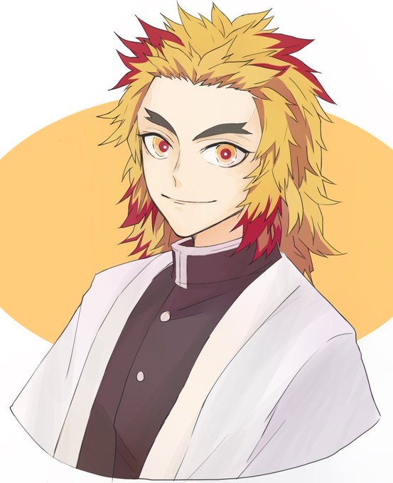 篠倉🌗垢移行さんがTwitterに投稿した煉獄杏寿郎(鬼滅の刃)のイラスト。