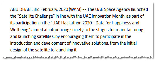 Satellite challenge UAE.