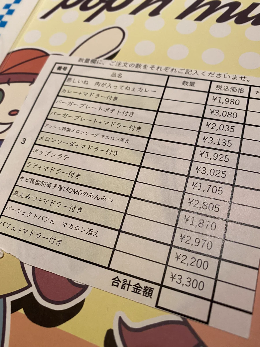 値段表を見て驚愕！？ポップンカフェのメニューが高すぎるwww
