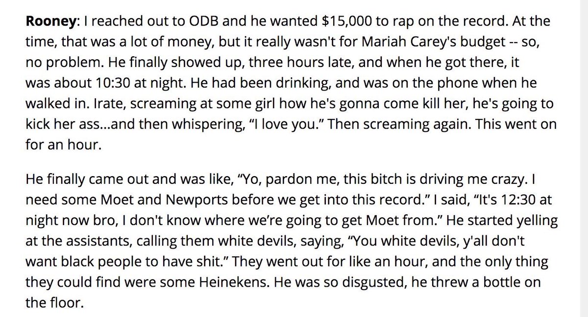 Mariah Carey’s manager asks ODB to appear on one of her singles. Brilliance ensues...