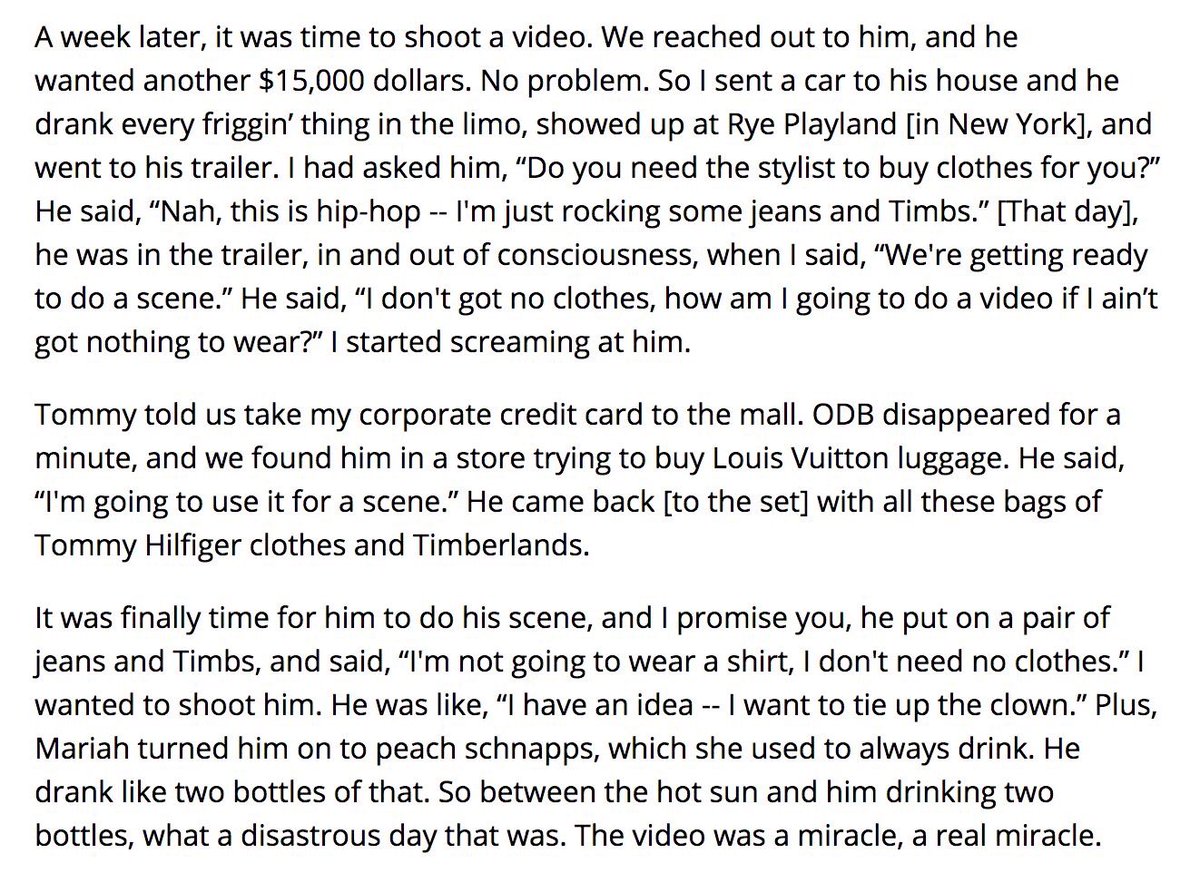 Mariah Carey’s manager asks ODB to appear on one of her singles. Brilliance ensues...