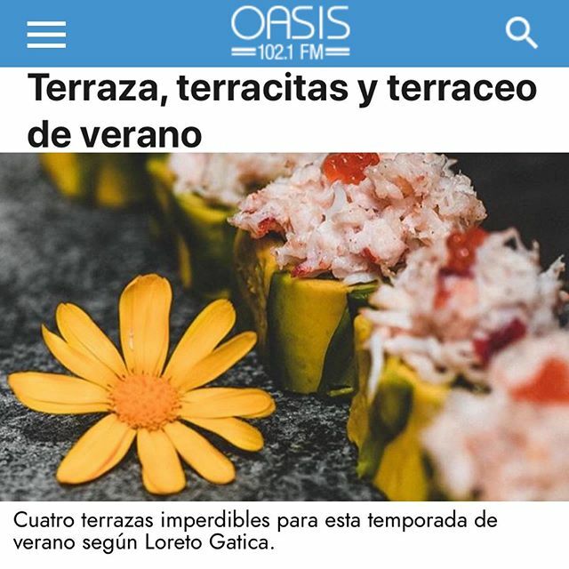 Muchas Gracias a @oasisfmchile, @marcelocomparini y @gaticalomegusta por elegir al @barjardinsecreto cómo una de las cuatro mejores terraza del verano en Santiago; si andan por Cachagua no dejen de pasar a comer o probar los tragos costeros, en el Bar &amp; … ift.tt/31wdOrD