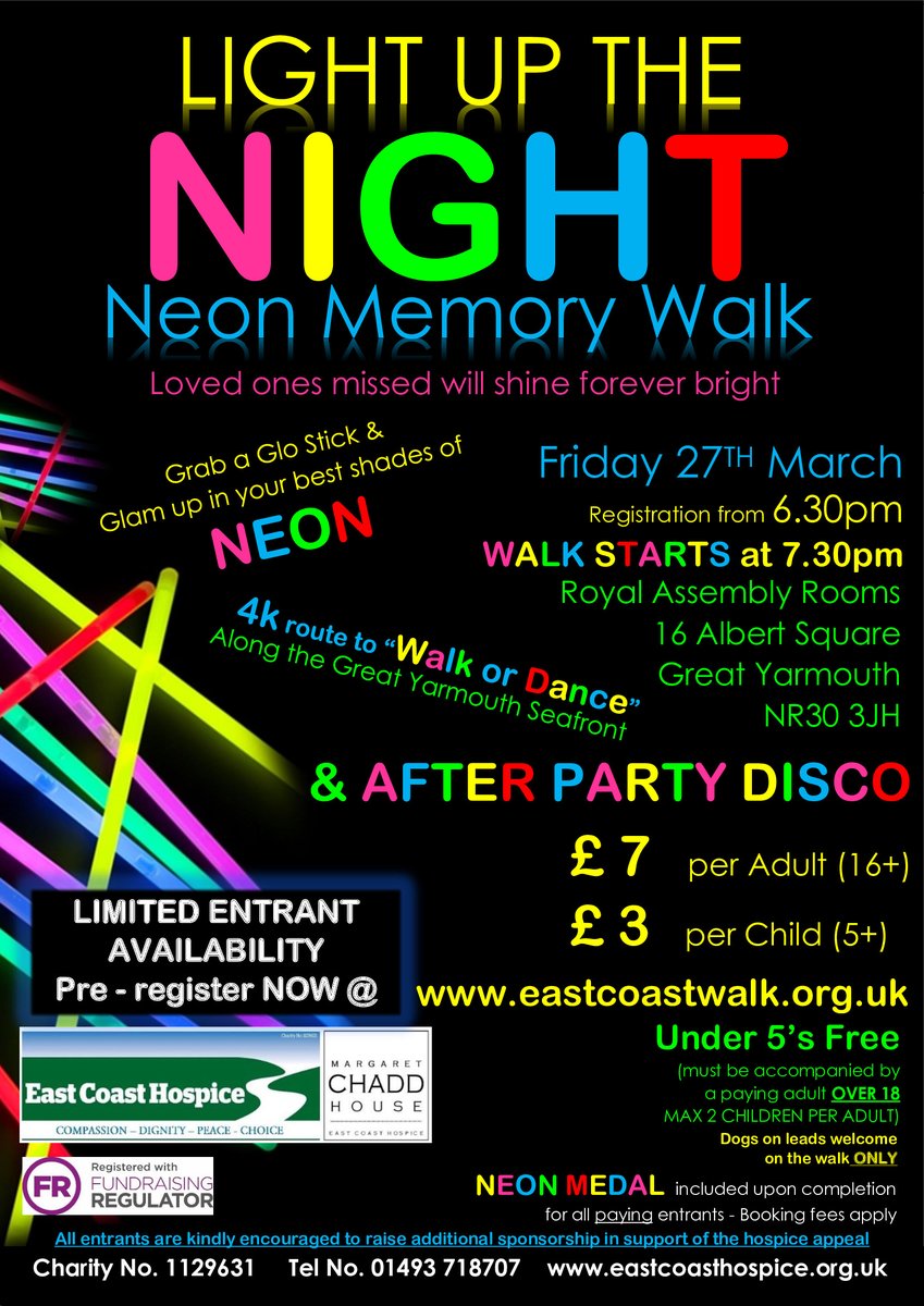Let the memory of loved of ones missed, shine forever bright !
Sign Up Now eastcoastwalk.org.uk