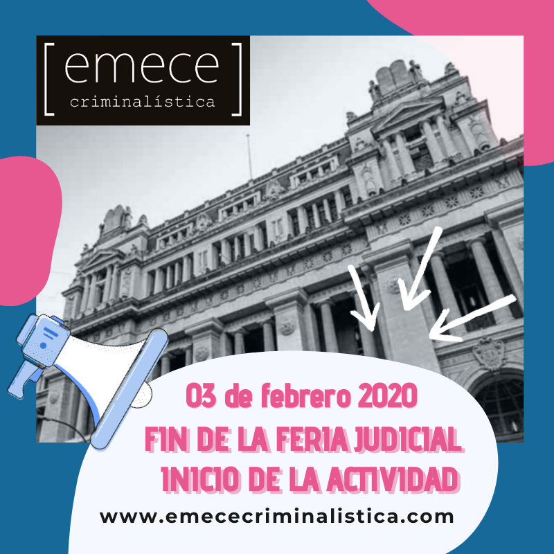 EmeceForenses's tweet photo. Inicia el Año Judicial 2020! Fin de la #feriajudicial Retorno de las actividades #INFOJUDICIAL #INFOPERITOS #LEGALES
#emececriminalistica #emece #cienciasForenses #csForenses #investigacioncriminal https://t.co/vjhODlUfkb