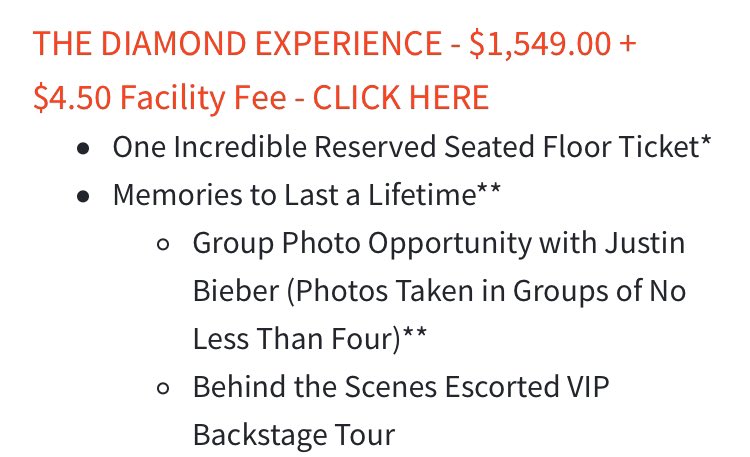 Handwritten Tickets On Twitter The Diamond Vip Package For