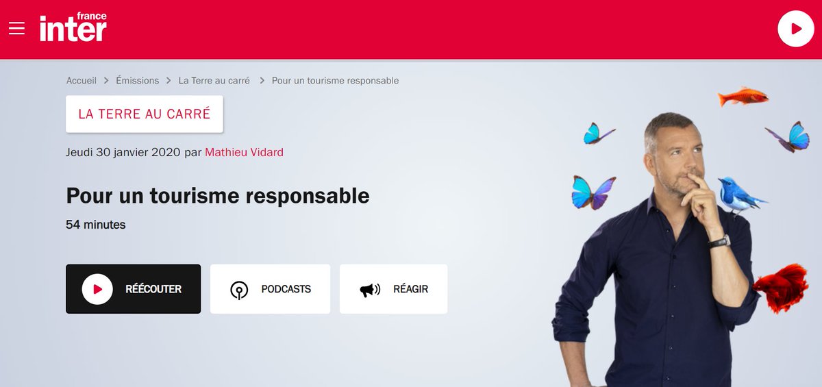 En Janvier <a href="/franceinter/">France Inter</a> consacrait une émission sur le #TourismeDurable, avec <a href="/JulienBuot/">JulienBuot</a>, Directeur du label <a href="/voyagesATR/">ATR</a>.
Aviez-vous écouté l'émission? 🤓
Voici le lien --> franceinter.fr/emissions/la-t…