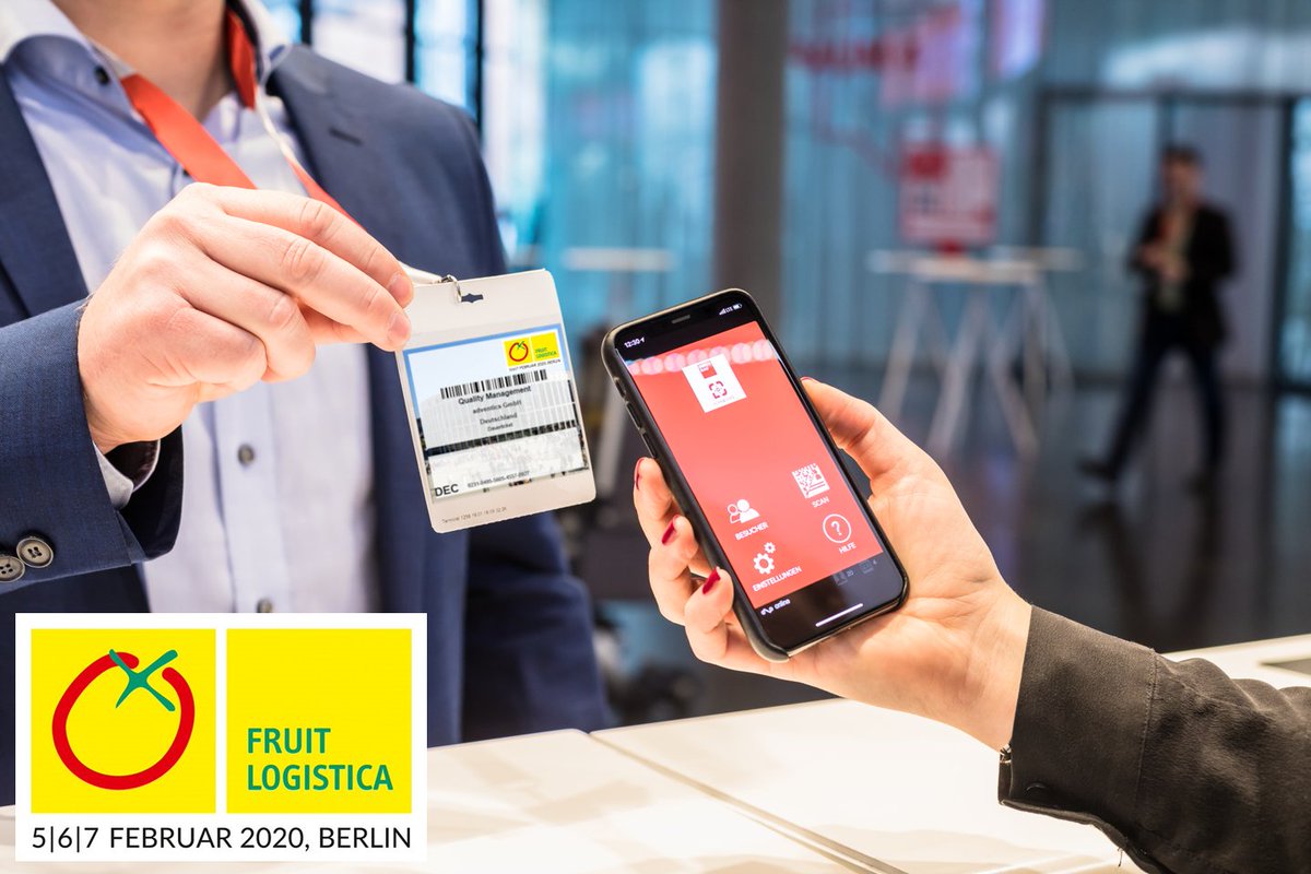 scan2lead's tweet photo. This week, Scan2Lead will premiere @Fruit_Logistica 🍏🍎 All 3,200 exhibitors can use #scan2lead to capture their visitors digitally simply by scanning the barcode on the visitor badge. More information &amp; ordering option in the #fruitlog2020 webshop: https://t.co/K8CHT4Xt5j https://t.co/lLxKFpbSGR