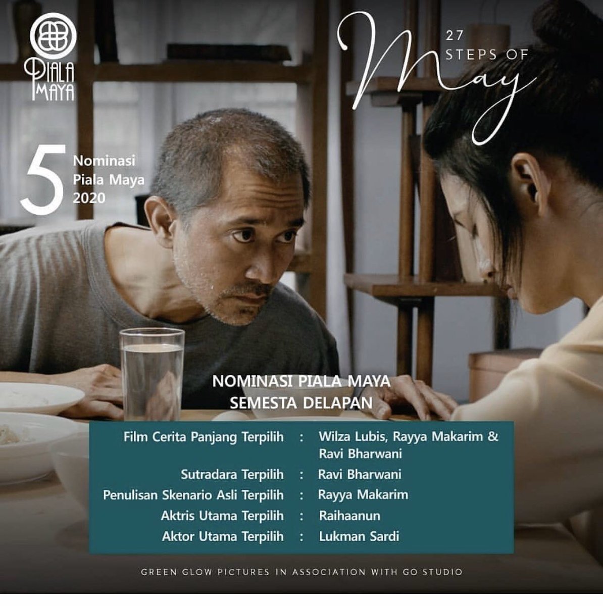 sulung88's tweet photo. Lima Nominasi @PialaMaya untuk film #27StepsofMay dan Nominasi untuk @lukmansardi sebagai Aktor Utama Terpilih. Big Congrats ! https://t.co/BNdChiesu2