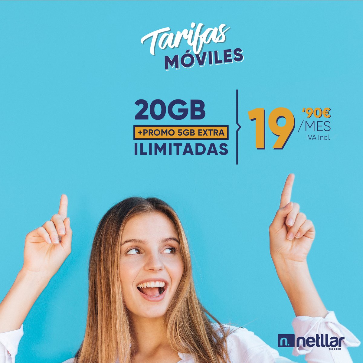 NetllarAlcorcon's tweet image. Ahora, nuestras tarifas móvil de Llamadas ilimitadas, vienen con 5GB extra de Datos ¡PARA SIEMPRE!

➕ 20GB +5GB EXTRA = 25GB
➕ Llamadas ilimitadas
➕ Sin permanencia

🔸Por solo 19,90€/mes IVA incluido🔸

¡Más info en nuestra web!