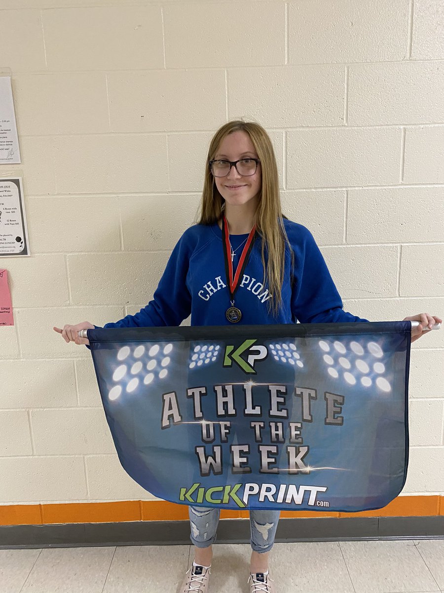 unionwildcats's tweet photo. Congrats to our Athletes of the week for the month of January sponsored by KickPrint!  BBB - Colin Gerdel, BWR- Dominick Beine, GBB - Jessi Clark, GWR - Bri Keiser https://t.co/BZ91toLwGW