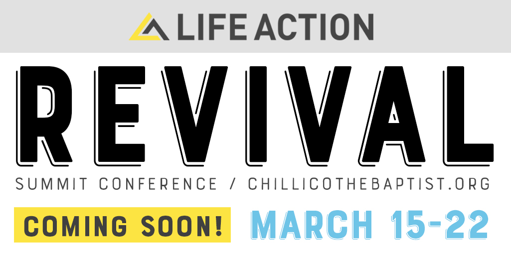 cbcupdates's tweet photo. We're so excited to announce that we'll be hosting a @LifeAction Revival Summit Conference, March 15-22nd! Will you say #YesToGod? More info: https://t.co/PMi1Xgjq4N #LifeAction #ChillicotheBaptistChurch https://t.co/KpDPwkFTqf