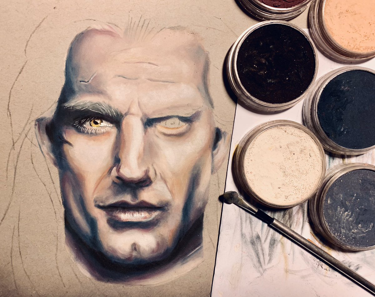 Susi_fuzzyhead's tweet photo. 🎶Toss a coin to your Witcher
O' Valley of Plenty🎶
Geralt of Riva aka Henry Cavill in progress with my lovely Panpastel! #wip #art #thewitcher #thewitchernetflix #henrycavill #artinprogress #pastelart #realisticdrawing #portraitart https://t.co/B2uF5JPayU