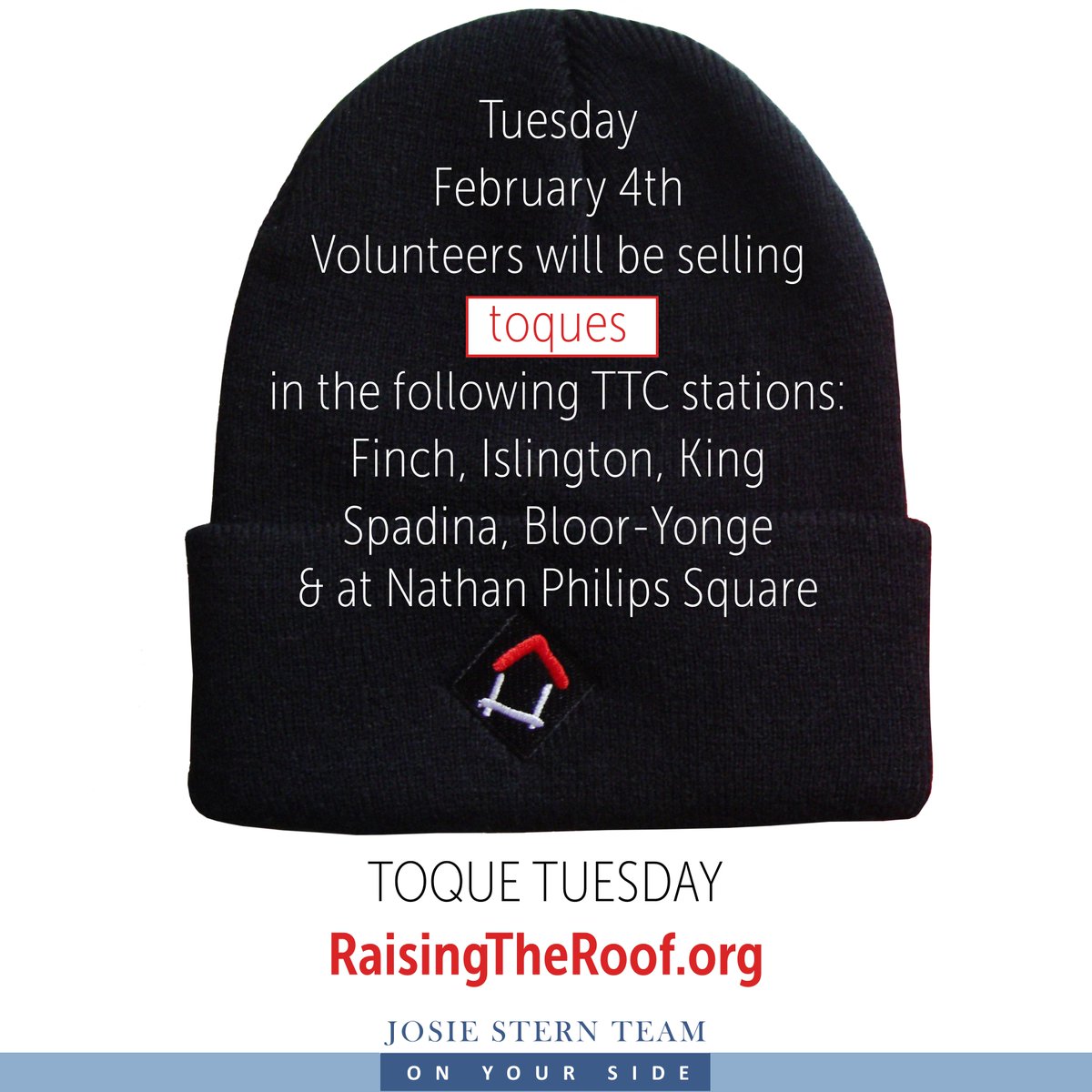 JosieStern's tweet photo. Since '97, the annual Toque Campaign has supported nearly 200 community agencies across Canada, raising +$8 Million in support of long-term solutions to #homelessness.
If you can't stop by one of the locations-purchase a toque or cap from the website.
https://t.co/SHETXDtAJh https://t.co/tmGjVRtT2T