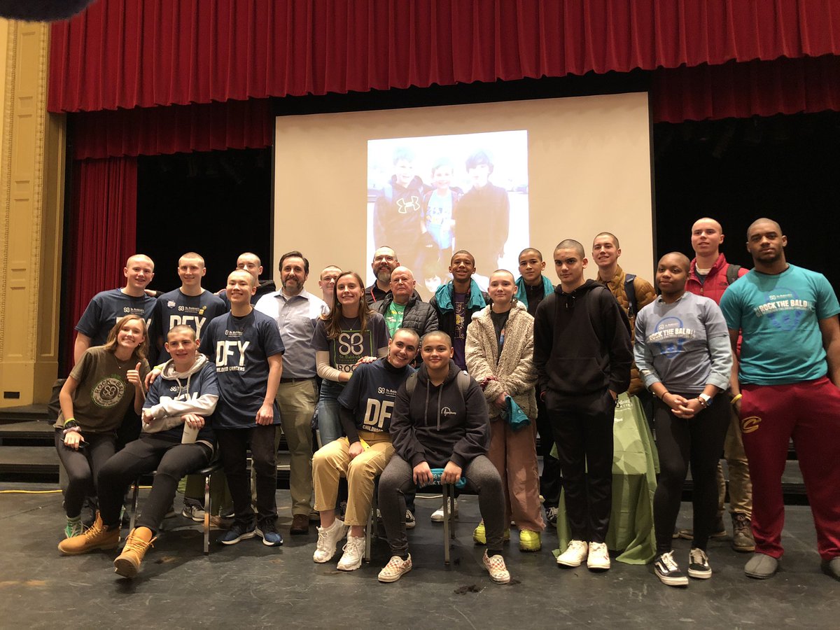 Over $11k raised for St Baldricks for pediatric cancer at Shaker Heights HS. 22 shavees (not all pictured! Coach Mott- u for 1!)Thx to all donors, students, teachers, coaches and admin for their support of this fully student run event! Thx Mr Juli! #stbaldricks2020 #rockthebald