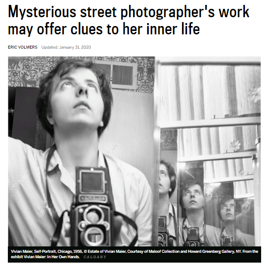 Glenbow's tweet photo. Interview with Vivian Maier: In Her Own Hands curator Ann Morin in this past weekend’s Calgary Herald: https://t.co/Z0jgcpTFu1 Exhibition opens this Sat, Feb 8! https://t.co/RYlrNlIaPt