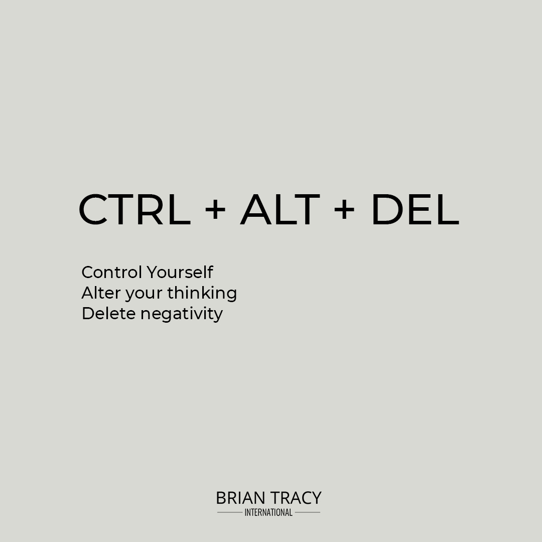 ✅ CTRL: Control Yourself- Always be in control of your emotions.
✅ ALT: Alter your thinking- Don't be afraid to think outside of the box or listen to someone else's point of view. 
✅ DEL: Delete Negativity- Rid your life or negativity. Try to see the good in every situation.