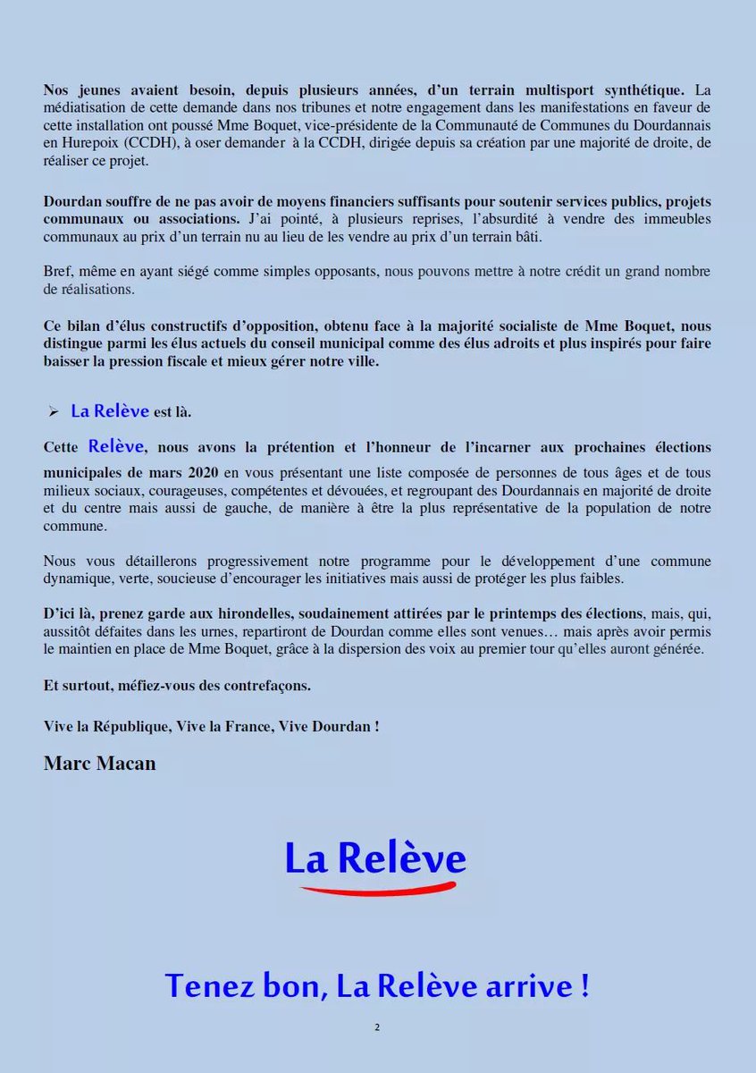 MarcMacan's tweet photo. L'équipe de #larelèvepourdourdan vous propose une nouvelle manière de gérer notre ville et nos deniers publics, et de donner une nouvelle dynamique nécessaire au développement de #Dourdan.
1/2

#Municipales2020 https://t.co/GqsuDYjxGa