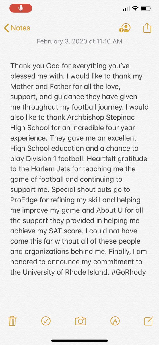 AJCornelius65's tweet photo. I am 100% COMMITTED to the University of Rhode Island!
@RhodyFootball @CoachFlem @Bigstef72 @StepinacSports @Harlem__Jets @the_proedge @aboutunyc https://t.co/cmIuwY3LkX