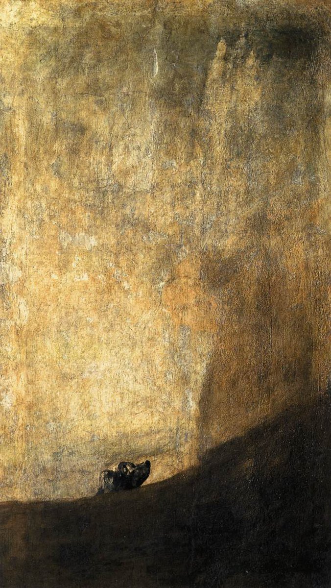 RT @longvictorian2: The Dog (1819) by Francisco Goya (Spain, 1746-1828). #dogs #dogsoftwitter https://t.co/f4f1QWpUAV