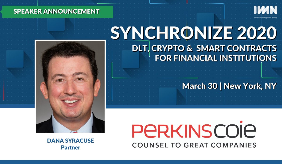 Come hear from New York #Blockchain Partner, <a href="/DanaSyracuse/">Dana Syracuse</a> at @synchronize2020 on the Tokenization: Assembling the Building Blocks of an
Institutional Digital Assets Marketplace panel.

Use code PC20 for 20% off the ticket price 
imn.org/financial-tech…