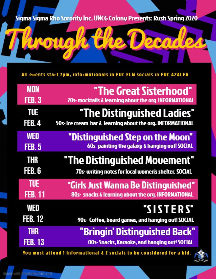 🚨TODAY🚨We will be having our FIRST rush event, our first informational!!🔵Come out to learn more about what it takes to be a Distinguished Lady. 🔵 We will be providing mocktails and snacks! 😋 ***all events are completely non-binding*** #uncg #uncg21 #uncg22 #uncg23