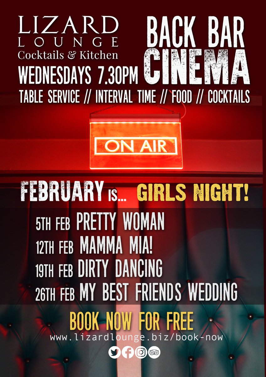 🍿BACK BAR CINEMA 🎬 Every Wednesday 7.30pm - In FEBRUARY we’re showing the GIRLS NIGHT💥Free screening ➕Free popcorn➕Americana Food Menu ➕2 Cocktails for £12 til 10pm 🎬 🍿🍸🎬 #cinema #prettywoman #mammamia #mybestfriendswedding #dirtydancing