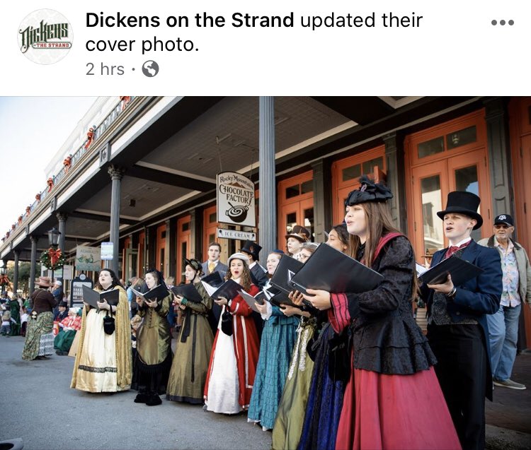 The KPHS Madrigal Singers are the background of the Dickens on the Strand Facebook page!