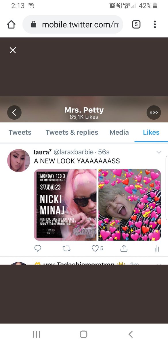 Even more crumbs with Nicki liking a Jimin reaction pic 