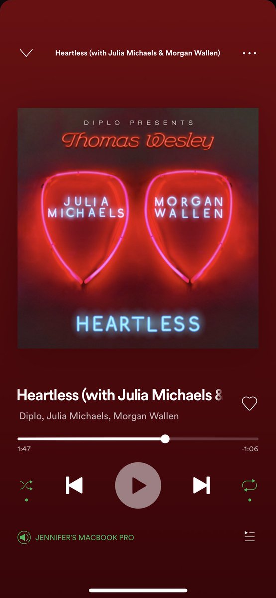 fallingforhulia's tweet photo. walked into the quiet part of my schools library and thought I had my AirPods in but they werenβt so I just blasted a few seconds of heartless and everyone stared at me so that was fun but anyways stream #heartlessremix @juliamichaels @MorganWallen @diplo https://t.co/aexqOpebRg