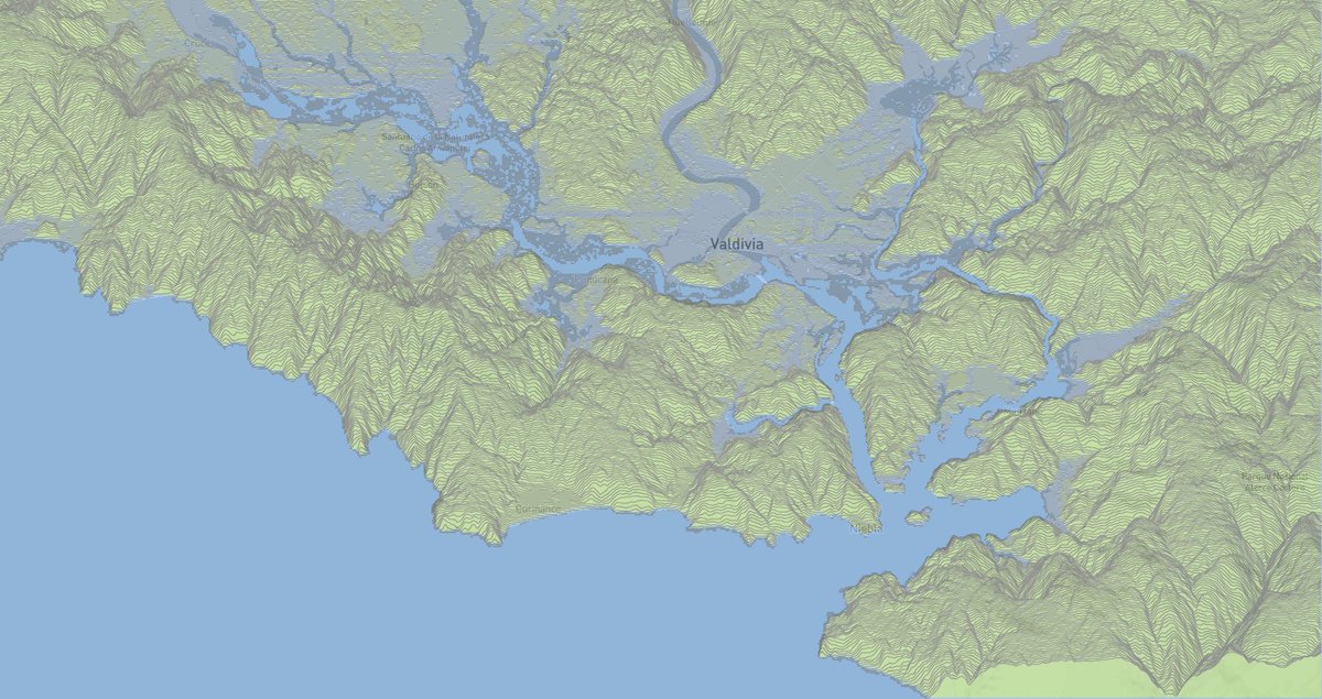openmapchile's tweet photo. #Peakmap #maps #Valdiviacl #MDT allows you to visualize elevation of any area on the map with filled area charts (also known as a ridgeline) https://t.co/pE2EbR8uZs https://t.co/kwe3LKNJO3