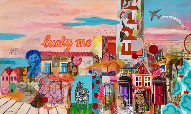 “Lucky me” #anew week #artandfun #mixedmedia #affordableart #artcollector #contemporaryart #mariaburgaz #artandlife