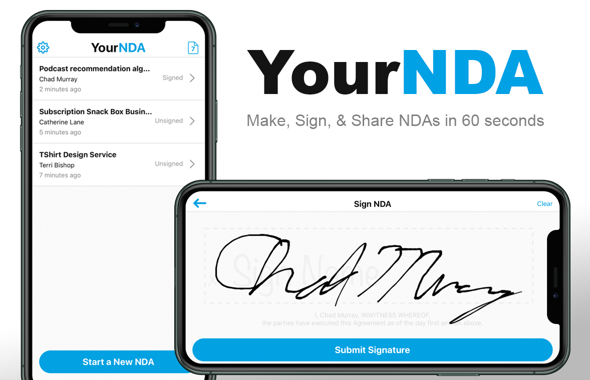 nickswider's tweet photo. Make, sign, and share NDAs right on your phone with my newest @CorkedCode app: YourNDA

Checkout the launch on ProductHunt or download from the iOS and Android app stores!

https://t.co/htclRBrOY1 https://t.co/XUbb1aSag1