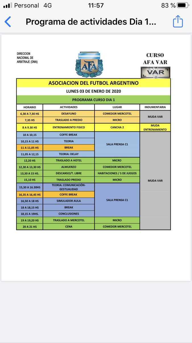 Con una bitácora de trabajo muy exigente , empezamos nuestra segunda semana de  Curso VAR, hasta el viernes inclusive seguimos aprendiendo. Gracias ⁦<a href="/afa/">AFA</a>⁩ y ⁦<a href="/tapiachiqui/">Chiqui Tapia</a>⁩ por darnos la posibilidad de crecer y hacer un Fútbol mucho más Justo!!